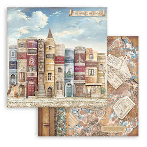 SBB929 Double Sided Single Sheet Vintage Library The World of the Book