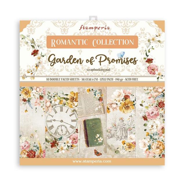SBBL110 Paper Pad (12"x12") Romantic Garden of Promises