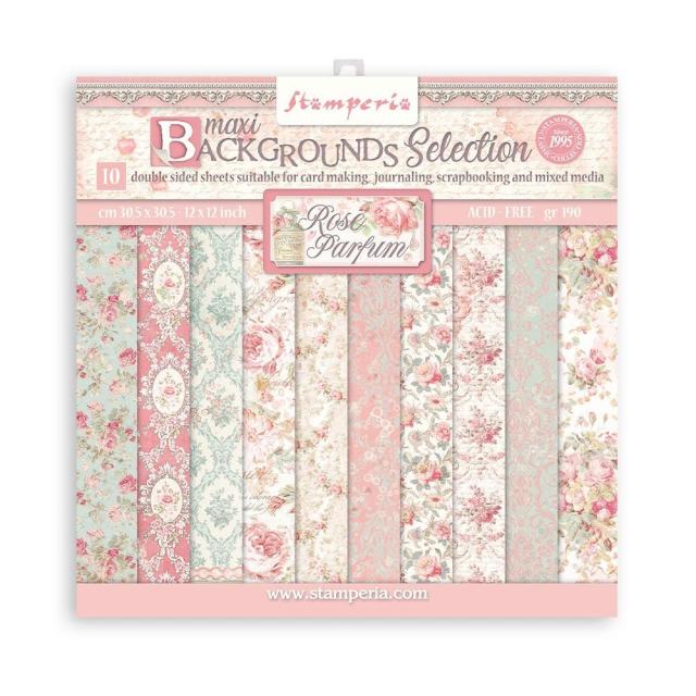SBBL126 Paper Pad (12"x12") Rose Parfum Backgrounds