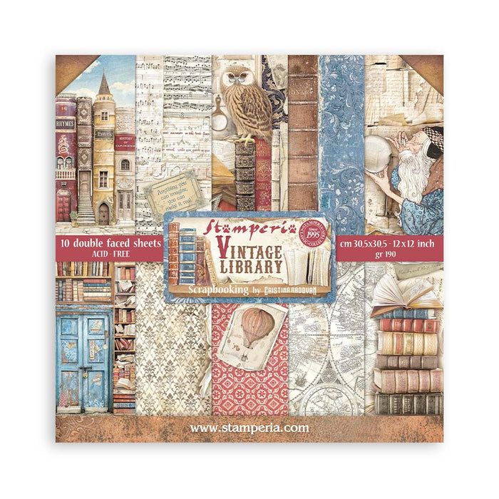 SBBL132 Paper Pad (12"x12") Vintage Library