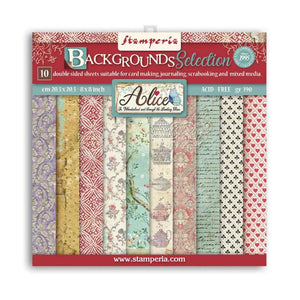 SBBS46 Paper Pad  (8"x8") Alice Backgrounds Selection