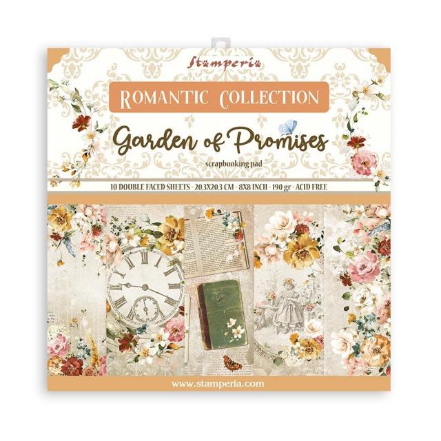 SBBS59 Paper Pad  (8"x8") Romantic Garden of Promises