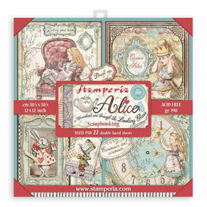 SBBXL12 Paper Pad 22 sheets (12"x12") Alice and Through the Looking Glass
