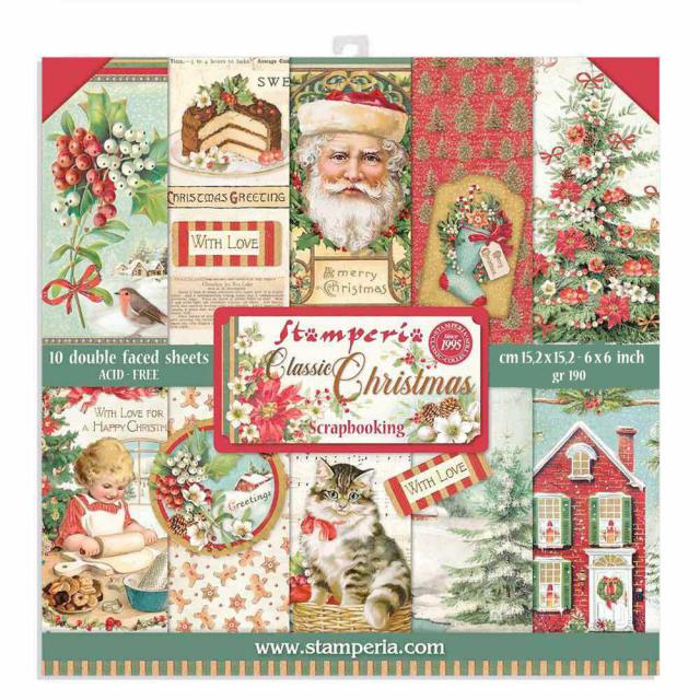 SBBXS06 Paper Pad  (6"x6") Classic Christmas