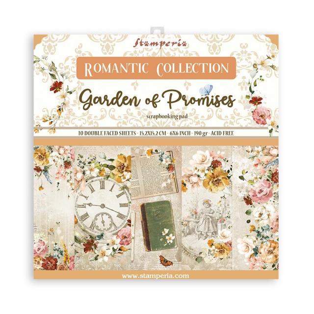 SBBXS16 Paper Pad  (6"x6") Romantic Garden of Promises