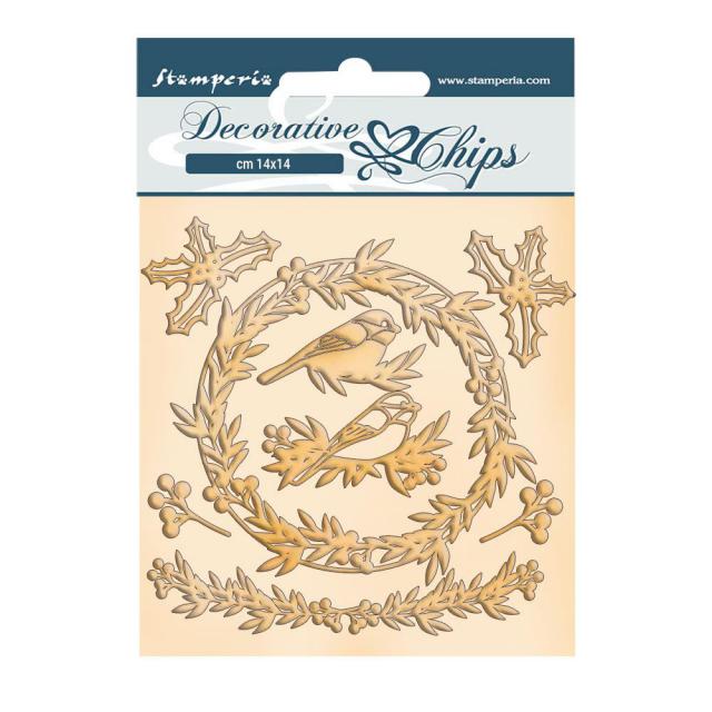 SCB101 Decorative Chips 14 x 14cm Romantic Christmas Garland