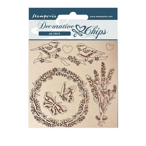 SCB116 Decorative Chips 14 x 14cm  Provence Garland and Birds
