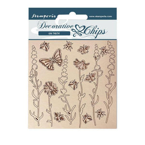 SCB119 Decorative Chips 14 x 14cm Provence Flowers and Butterflies