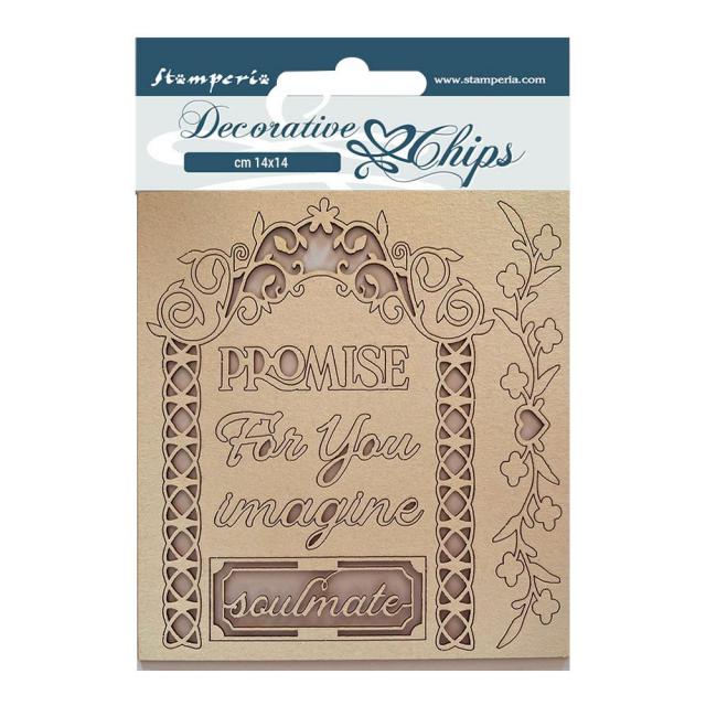 SCB135 Decorative Chips 14 x 14cm Romantic Garden of Promises Promise for You