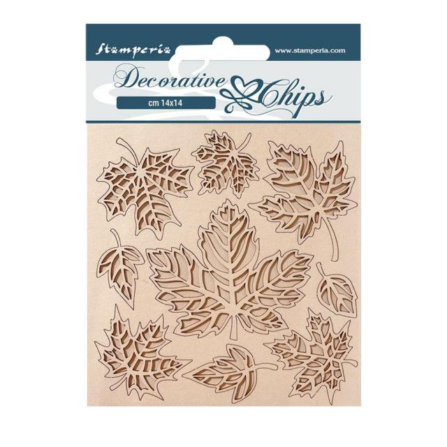 SCB160 Decorative Chips 14 x 14cm Magic Forest Leaves