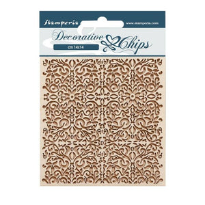 SCB164 Decorative Chips 14 x 14cm Vintage Library Pattern