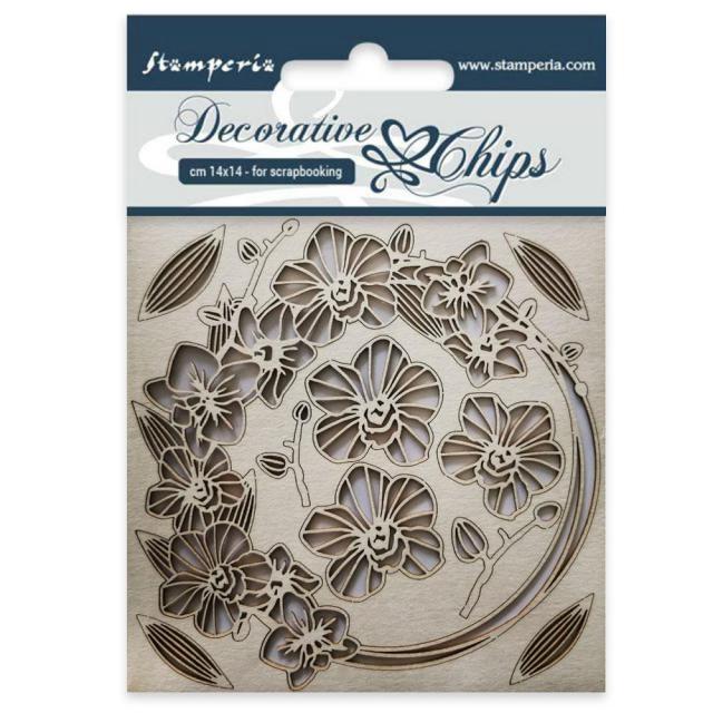 SCB23 Decorative Chips 14 x 14cm Garland of Flowers