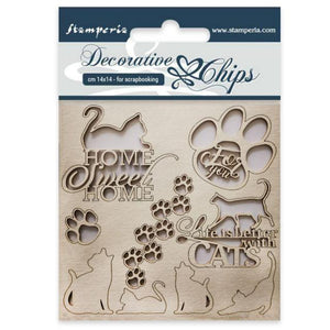 SCB26 Decorative Chips 14 x 14cm Cats