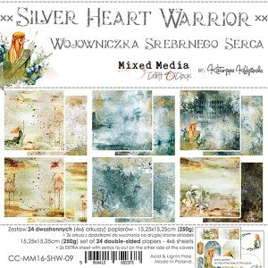 Silver Heart Warrior 6 x 6 Double Sided