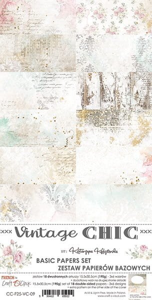 Vintage Chic Basic Papers Set  6 x 12
