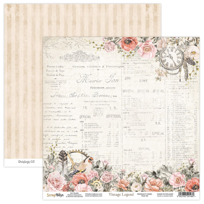 Vintage Legend 02 Double Sided 12 x 12
