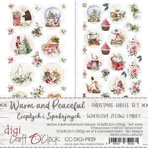 Warm and Peaceful Digital Labels Set 6 x 12