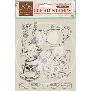 WTK166  Clear Stamp 14x18 Create Happiness Welcome Home Cups