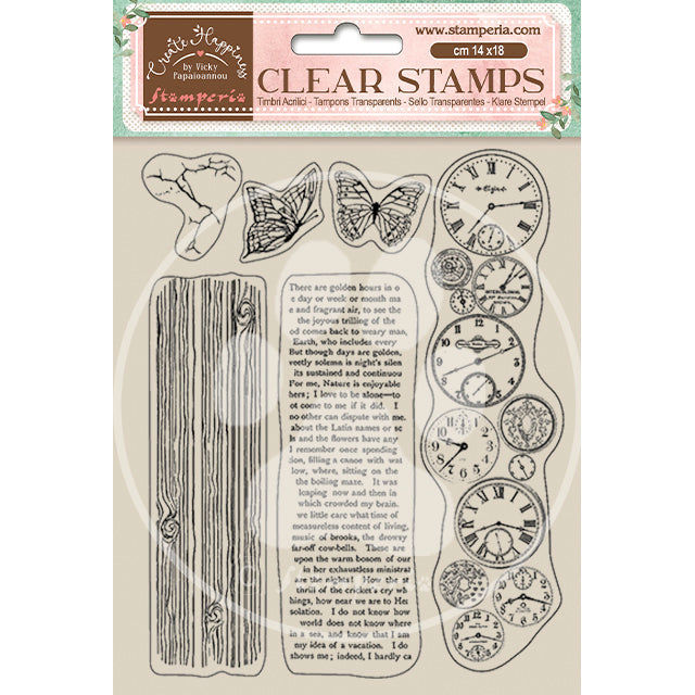 WTK167  Clear Stamp 14x18 Create Happiness Welcome Home Clocks
