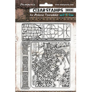 WTK171  Clear Stamp 14x18 Magic Forest Bricks