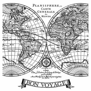 WTKCC154 HD Natural Rubber Stamp 10x10 Voyages Fantastiques