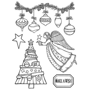 WTKCC162 HD Natural Rubber Stamp 14x18 Make a Wish Angel