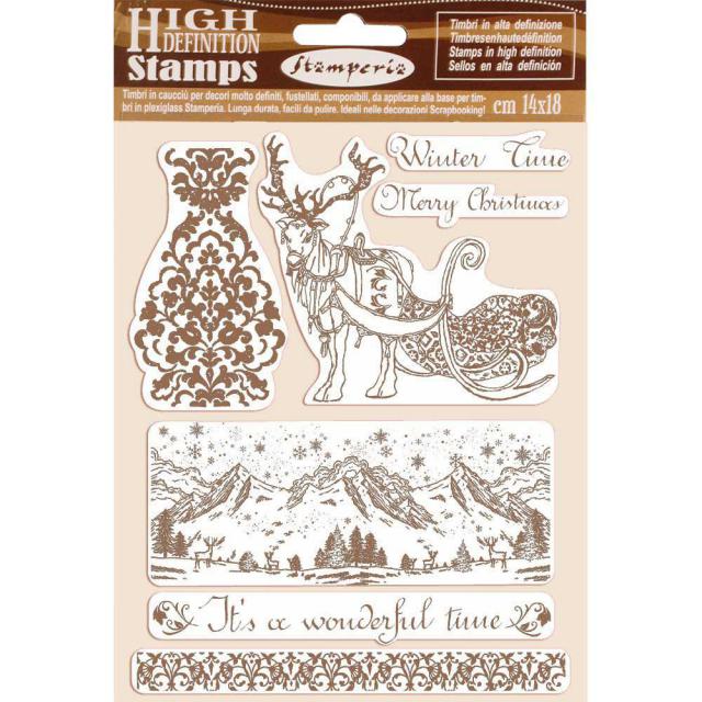 WTKCC169 HD Natural Rubber Stamp 14x18 Winter Time