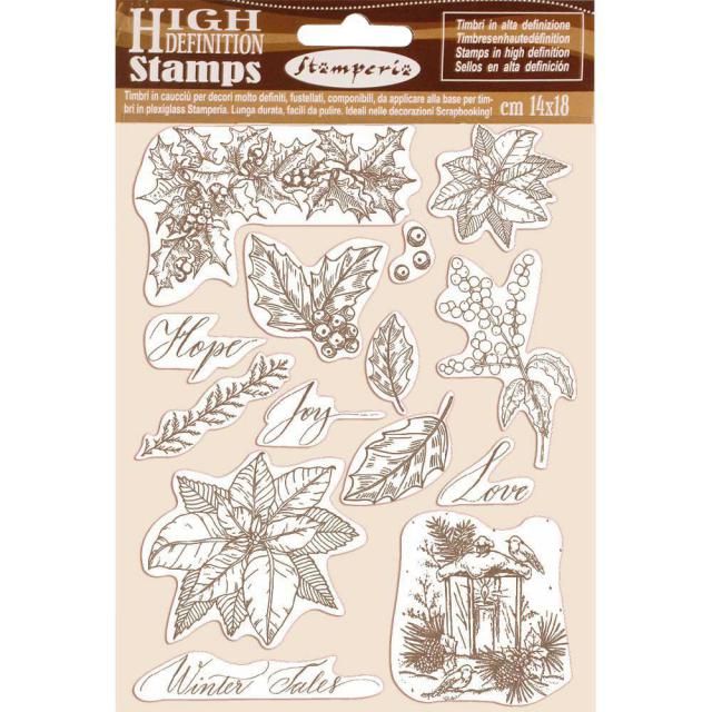 WTKCC170 HD Natural Rubber Stamp 14x18 Poinsettia