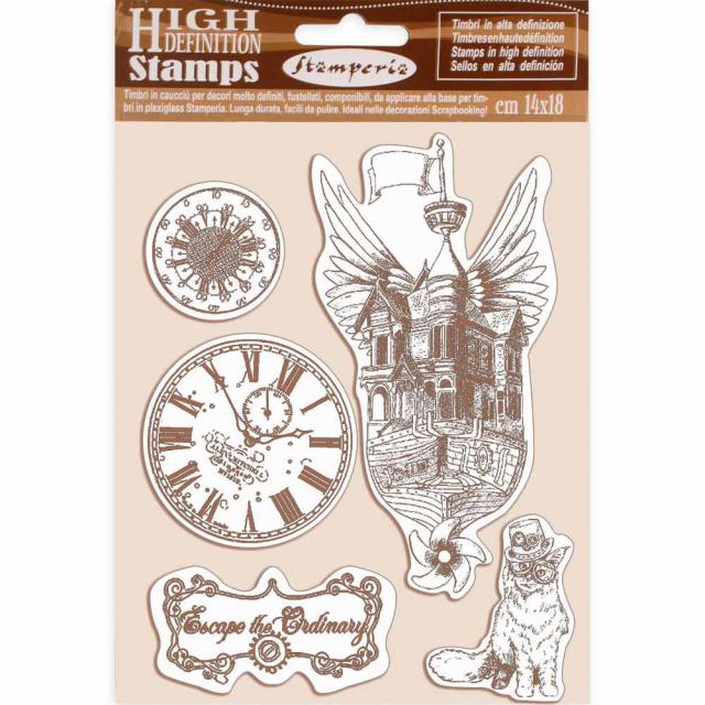 WTKCC190 HD Natural Rubber Stamp 14x18 Lady Vagabond Flying Ship