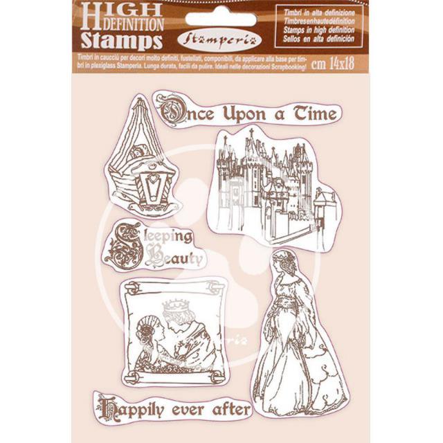 WTKCC201 HD Natural Rubber Stamp 14x18 Sleeping Beauty Once Upon a Time