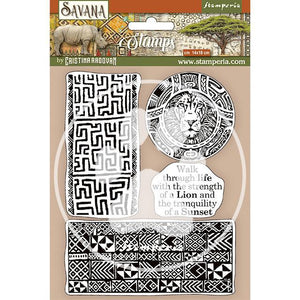 WTKCC209 HD Natural Rubber Stamp 14x18 Savana Ethnic