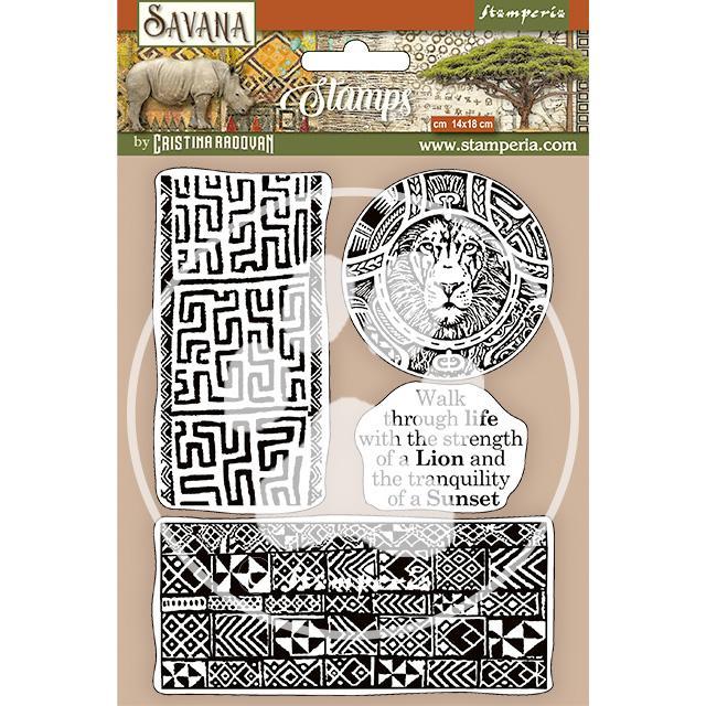 WTKCC209 HD Natural Rubber Stamp 14x18 Savana Ethnic