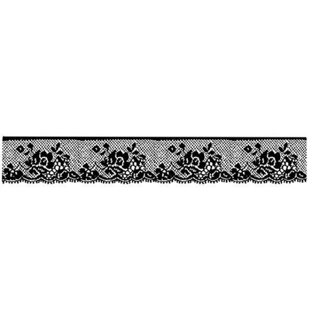 WTKCC27 HD Natural Rubber Stamp 4x18 Lace with Rose
