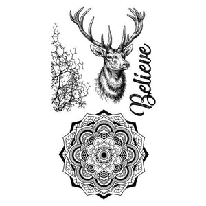 WTKCCR03 HD Natural Rubber Stamp 10x16.5 Cosmos Deer