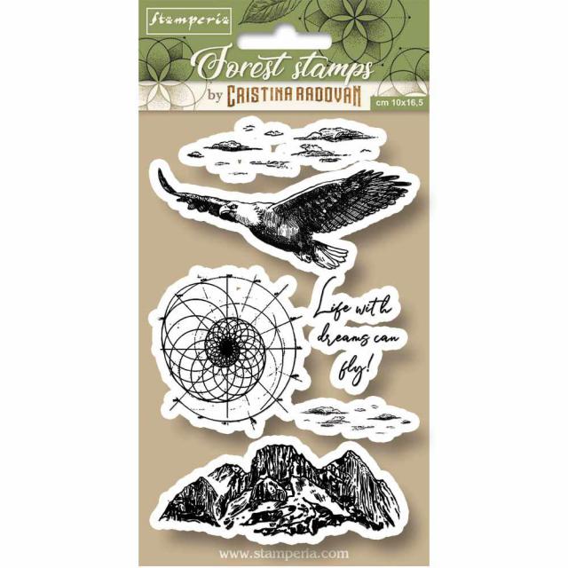 WTKCCR07 HD Natural Rubber Stamp 10x16.5 Forest Eagle