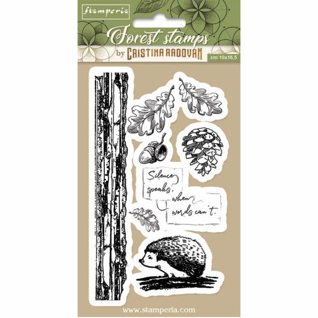 WTKCCR10 HD Natural Rubber Stamp 10x16.5 Forest Hedgehog