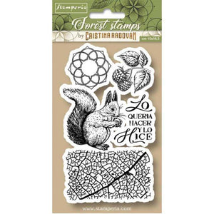 WTKCCR11 HD Natural Rubber Stamp 10x16.5 Forest Squirrel
